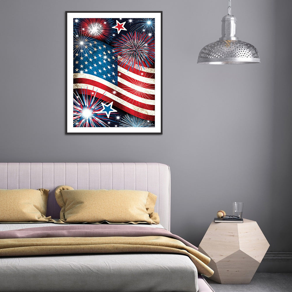 American Flag - Full Round Drill Diamond Painting 30*40CM