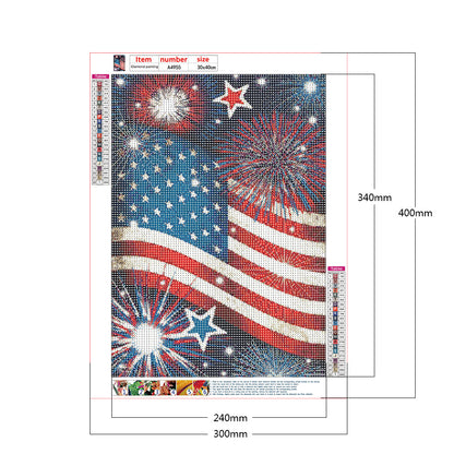 American Flag - Full Round Drill Diamond Painting 30*40CM