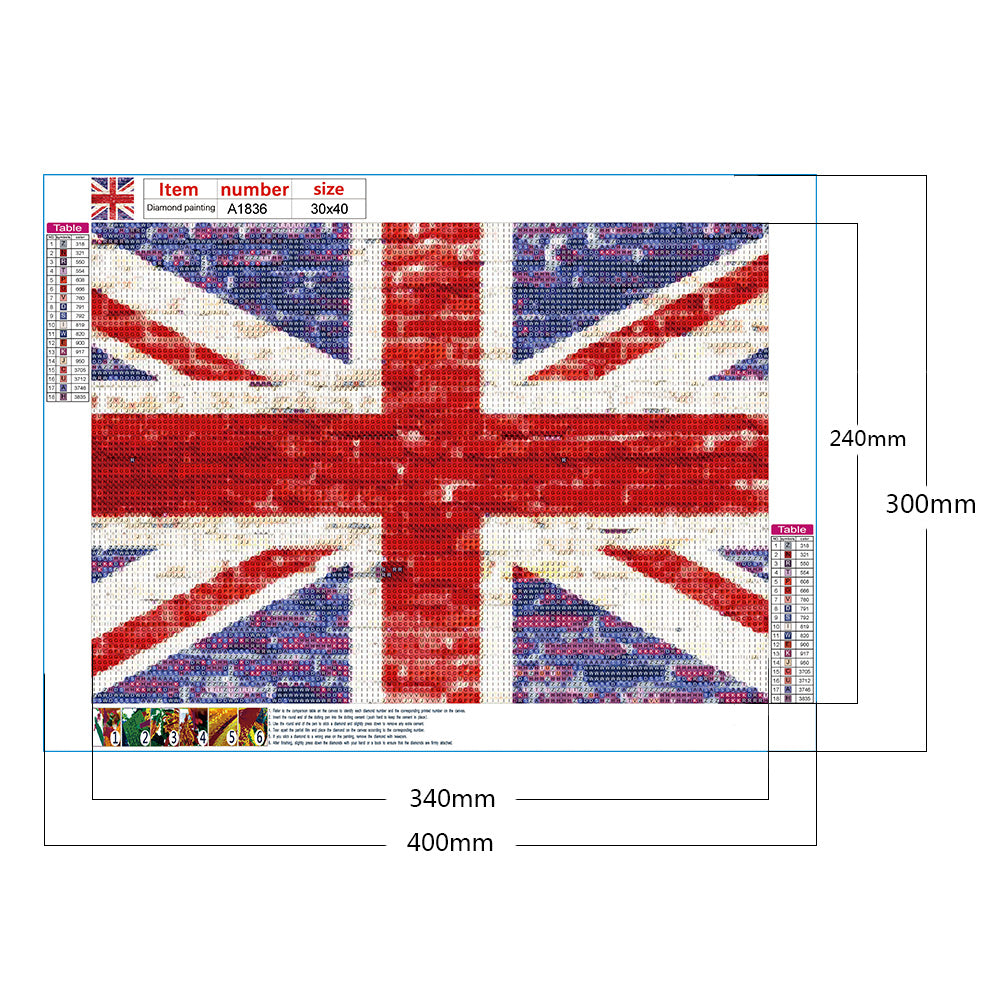 National Flag - Full Round Drill Diamond Painting 40*30CM