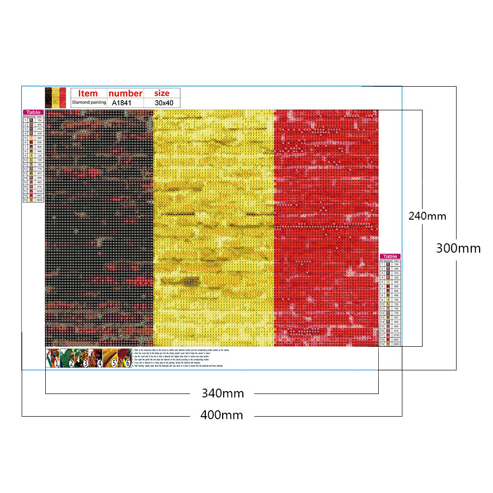 National Flag - Full Round Drill Diamond Painting 40*30CM