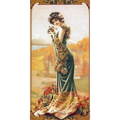 Retro Woman - Full Round Drill Diamond Painting 30*60CM