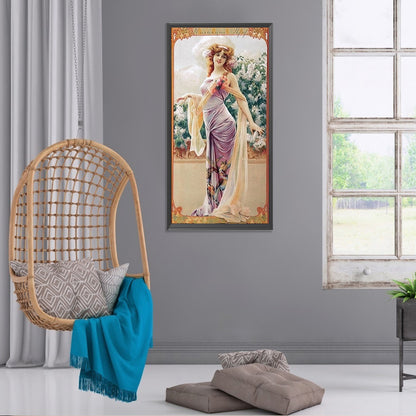 Retro Woman - Full Round Drill Diamond Painting 30*60CM