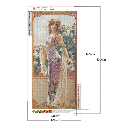 Retro Woman - Full Round Drill Diamond Painting 30*60CM