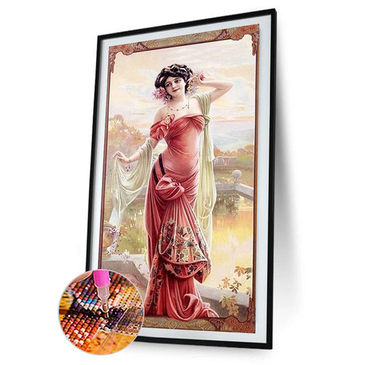 Retro Woman - Full Round Drill Diamond Painting 30*60CM