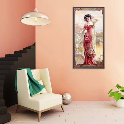 Retro Woman - Full Round Drill Diamond Painting 30*60CM