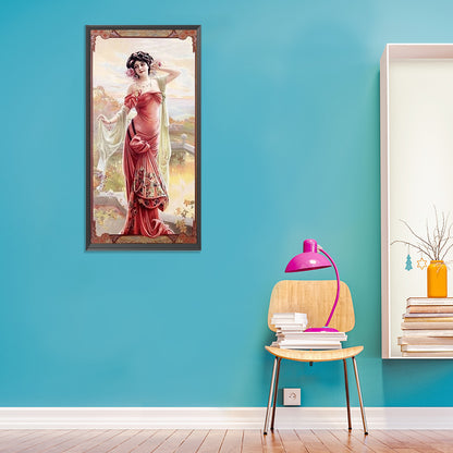 Retro Woman - Full Round Drill Diamond Painting 30*60CM