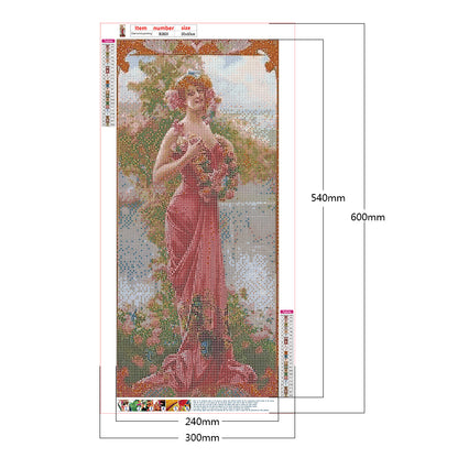 Retro Woman - Full Round Drill Diamond Painting 30*60CM