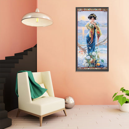 Retro Woman - Full Round Drill Diamond Painting 30*60CM