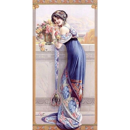 Retro Woman - Full Round Drill Diamond Painting 30*60CM