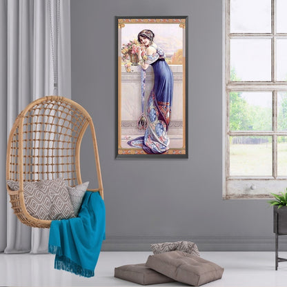 Retro Woman - Full Round Drill Diamond Painting 30*60CM