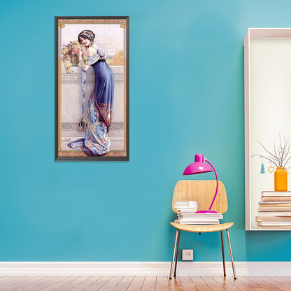 Retro Woman - Full Round Drill Diamond Painting 30*60CM