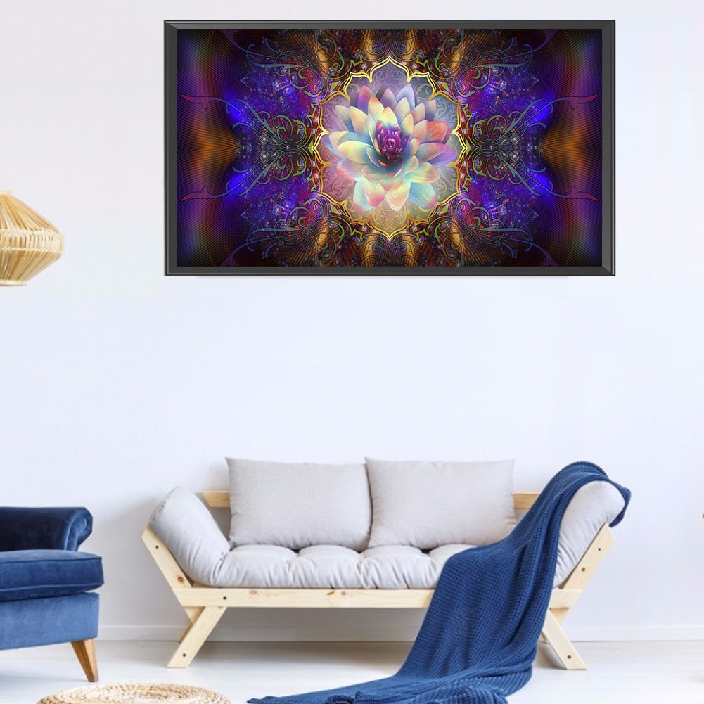 Aurora Lotus - Full Round Drill Diamond Painting 80*40CM