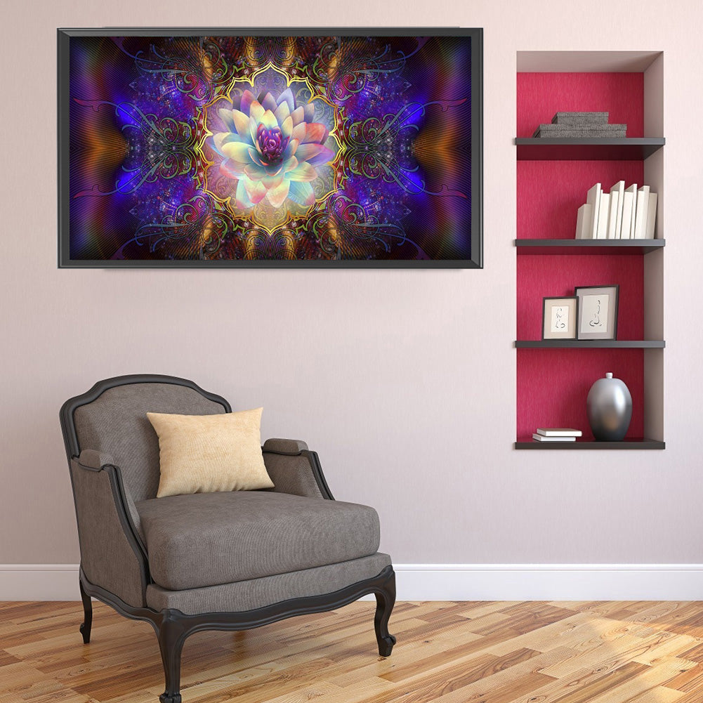 Aurora Lotus - Full Round Drill Diamond Painting 80*40CM