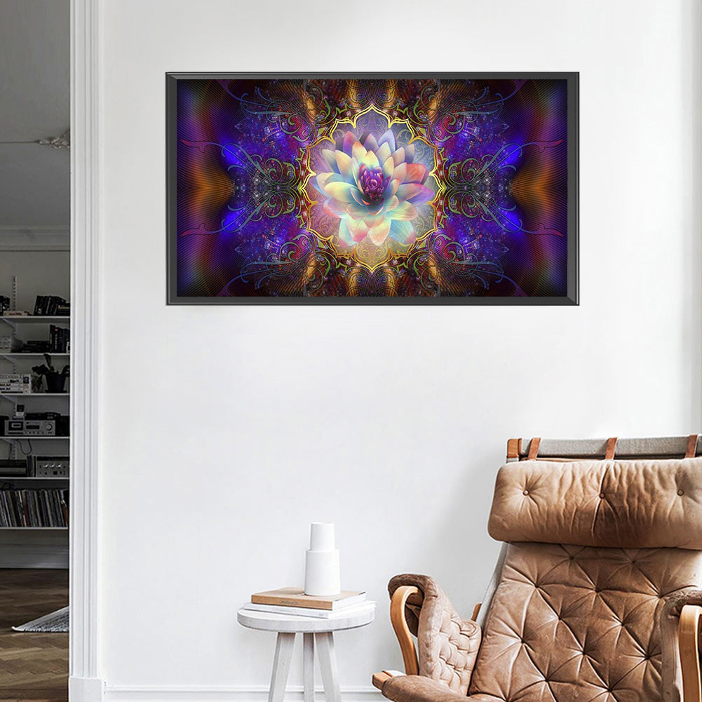 Aurora Lotus - Full Round Drill Diamond Painting 80*40CM