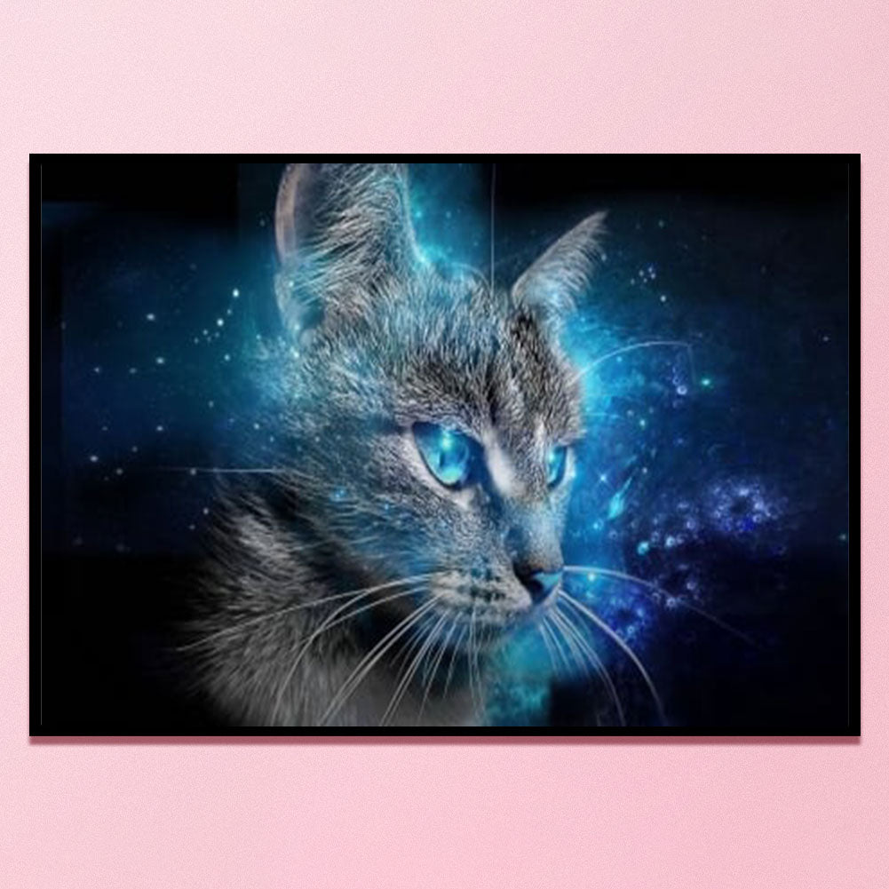 Blue Eyed Cat - 11CT Stamped Cross Stitch 60*40CM