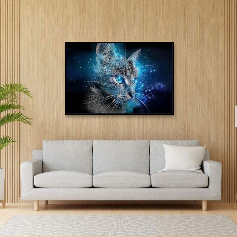 Blue Eyed Cat - 11CT Stamped Cross Stitch 60*40CM