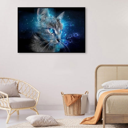 Blue Eyed Cat - 11CT Stamped Cross Stitch 60*40CM