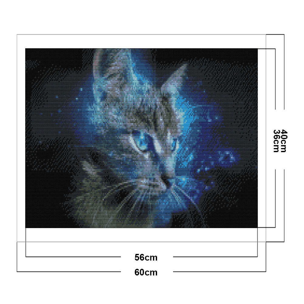 Blue Eyed Cat - 11CT Stamped Cross Stitch 60*40CM