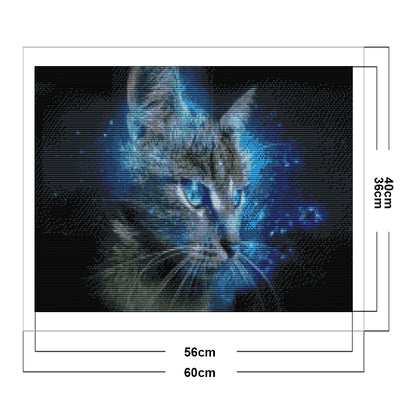 Blue Eyed Cat - 11CT Stamped Cross Stitch 60*40CM