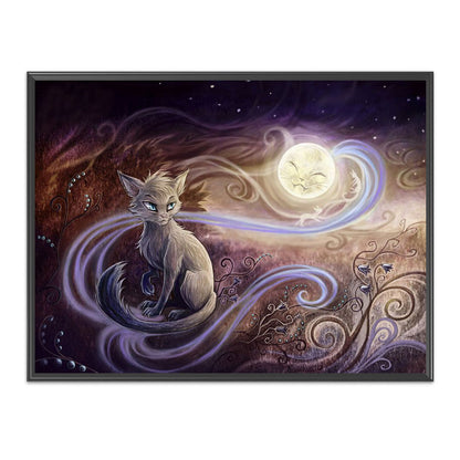 Moon Cat - 11CT Stamped Cross Stitch 50*40CM