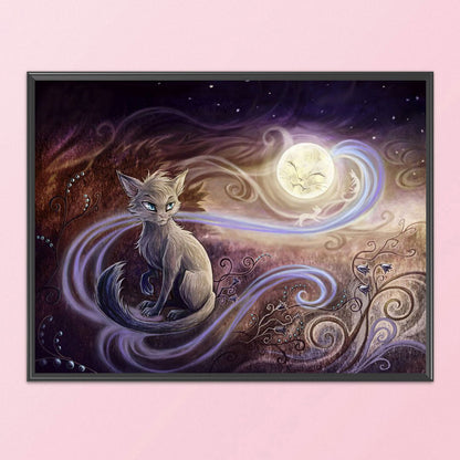 Moon Cat - 11CT Stamped Cross Stitch 50*40CM