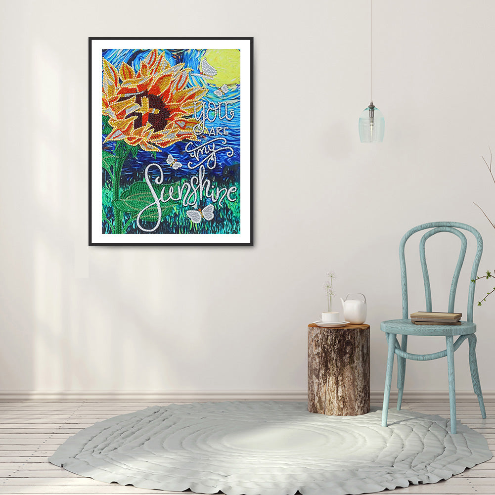 Cross Sunflower - Special Shaped Drill Diamond Paiting 30*40CM