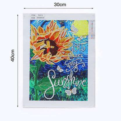 Cross Sunflower - Special Shaped Drill Diamond Paiting 30*40CM