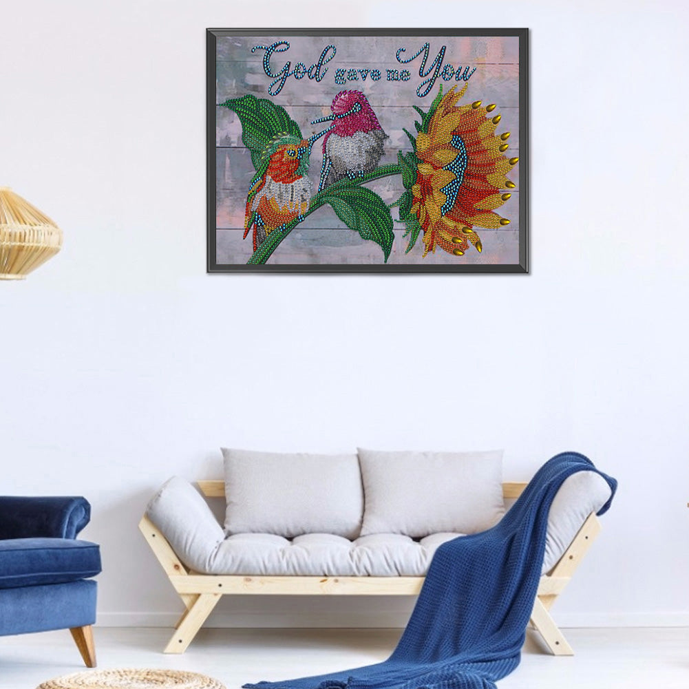 Flowers And Herbs In English - Special Shaped Drill Diamond Paiting 40*30CM