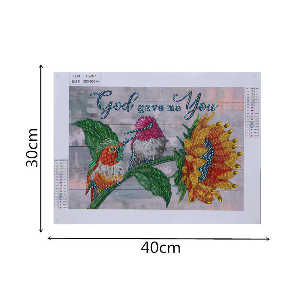 Flowers And Herbs In English - Special Shaped Drill Diamond Paiting 40*30CM