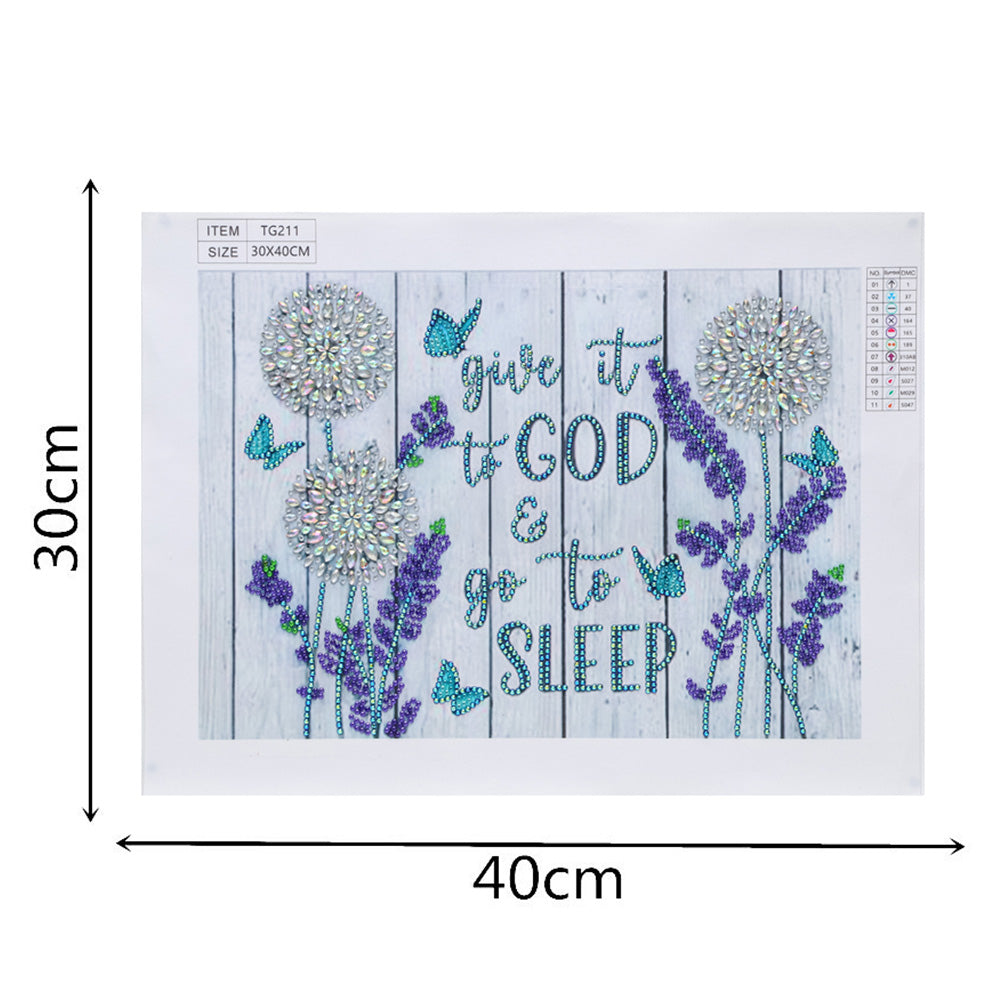 Flowers And Herbs In English - Special Shaped Drill Diamond Paiting 40*30CM