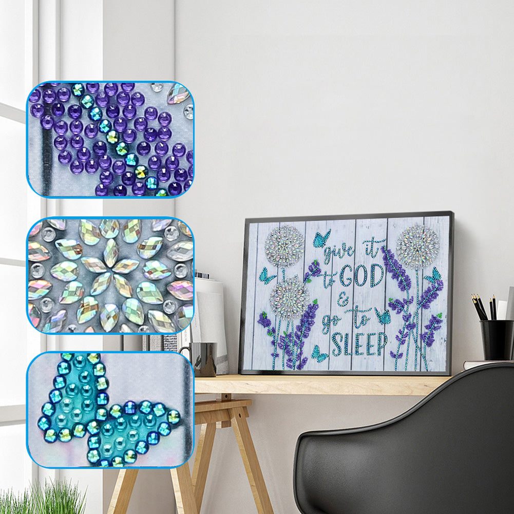 Flowers And Herbs In English - Special Shaped Drill Diamond Paiting 40*30CM