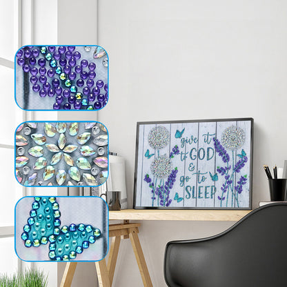 Flowers And Herbs In English - Special Shaped Drill Diamond Paiting 40*30CM