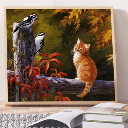 Autumn Cat - 11CT Stamped Cross Stitch 55*50CM