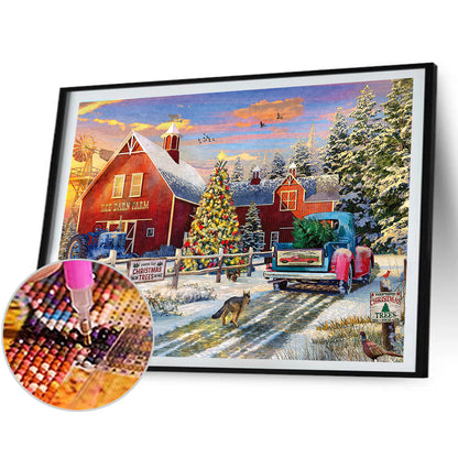Red House Farm - Full Round Drill Diamond Painting 40*30CM