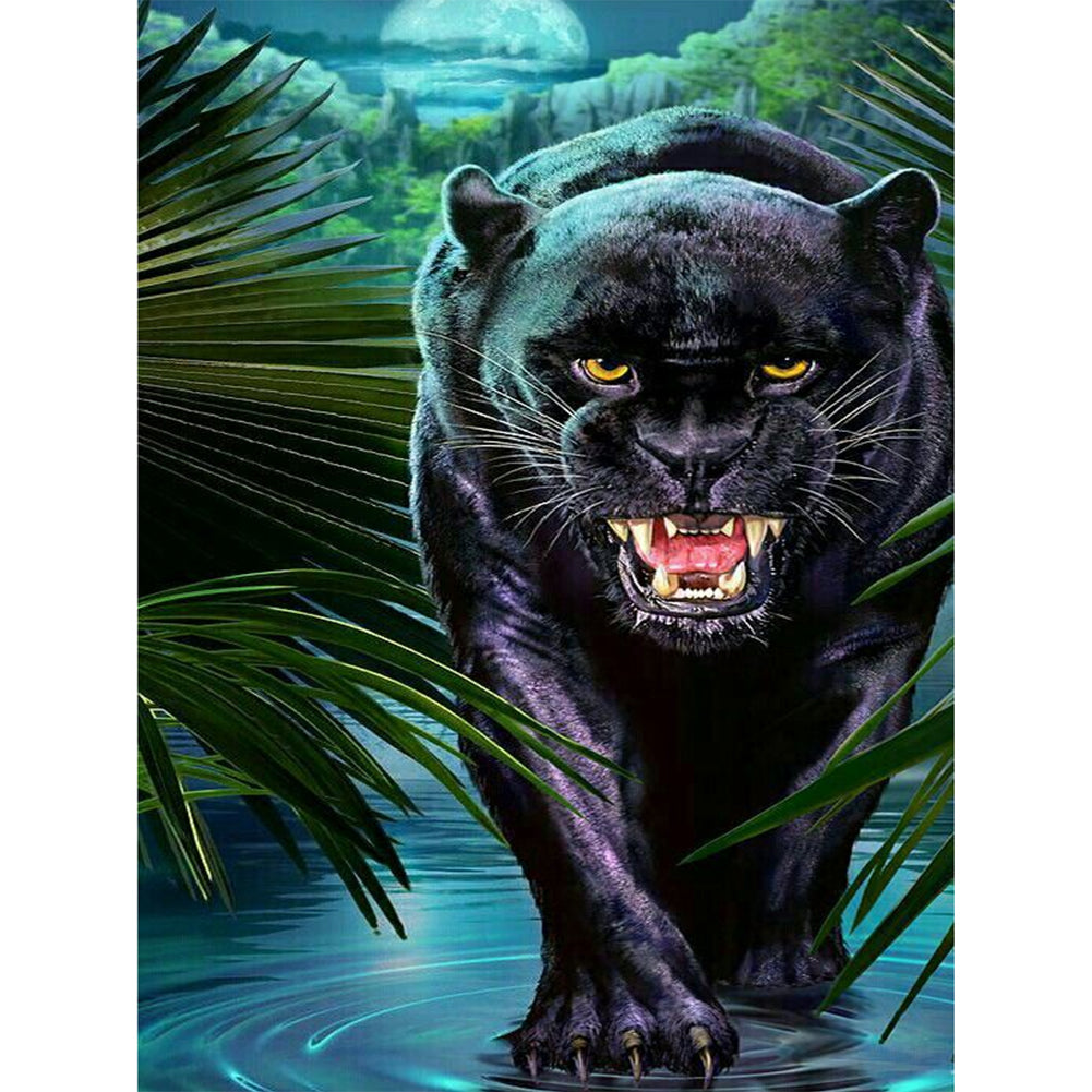 Black Panther - Full Round Drill Diamond Painting 40*60CM