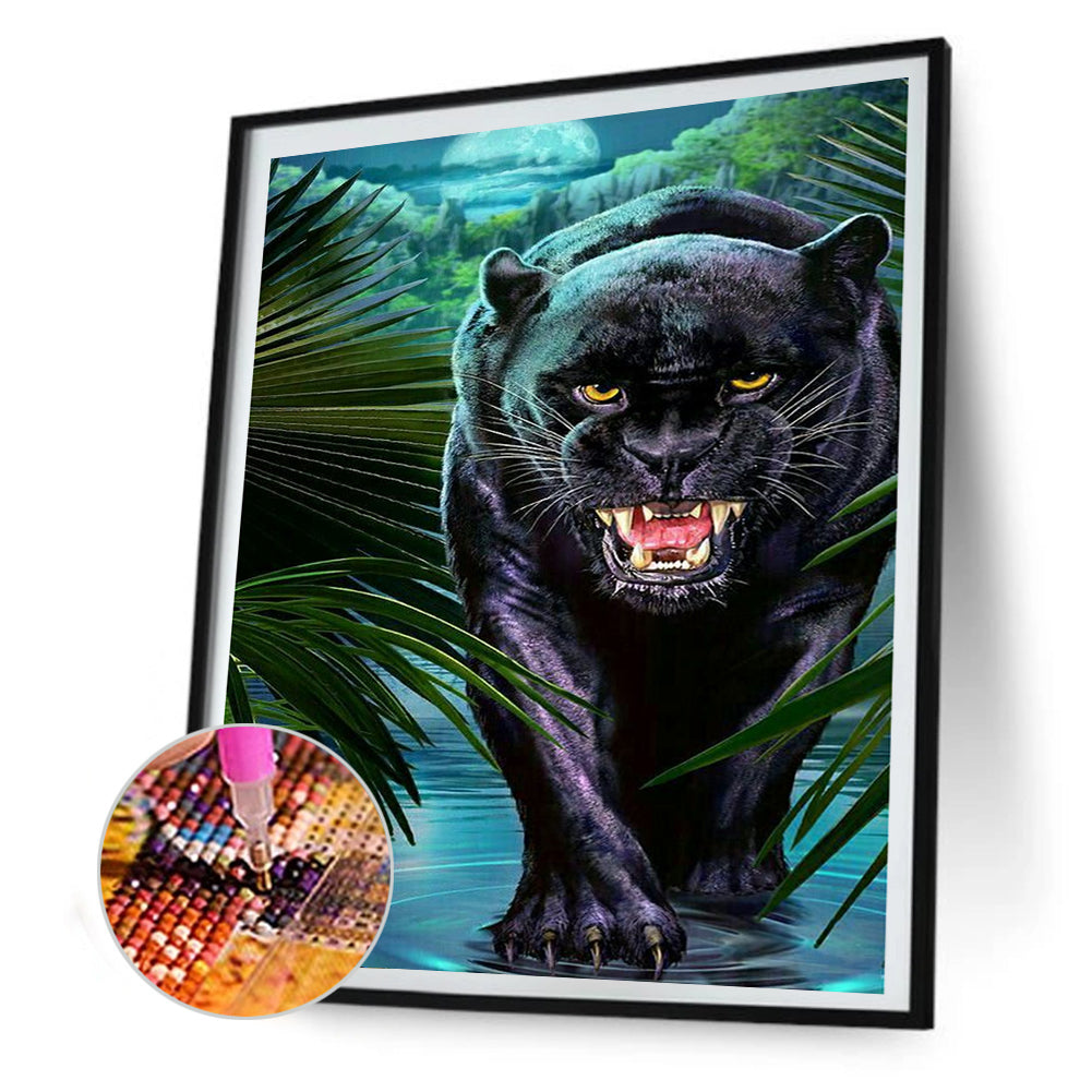Black Panther - Full Round Drill Diamond Painting 40*60CM