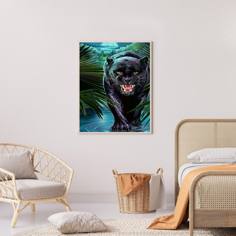 Black Panther - Full Round Drill Diamond Painting 40*60CM