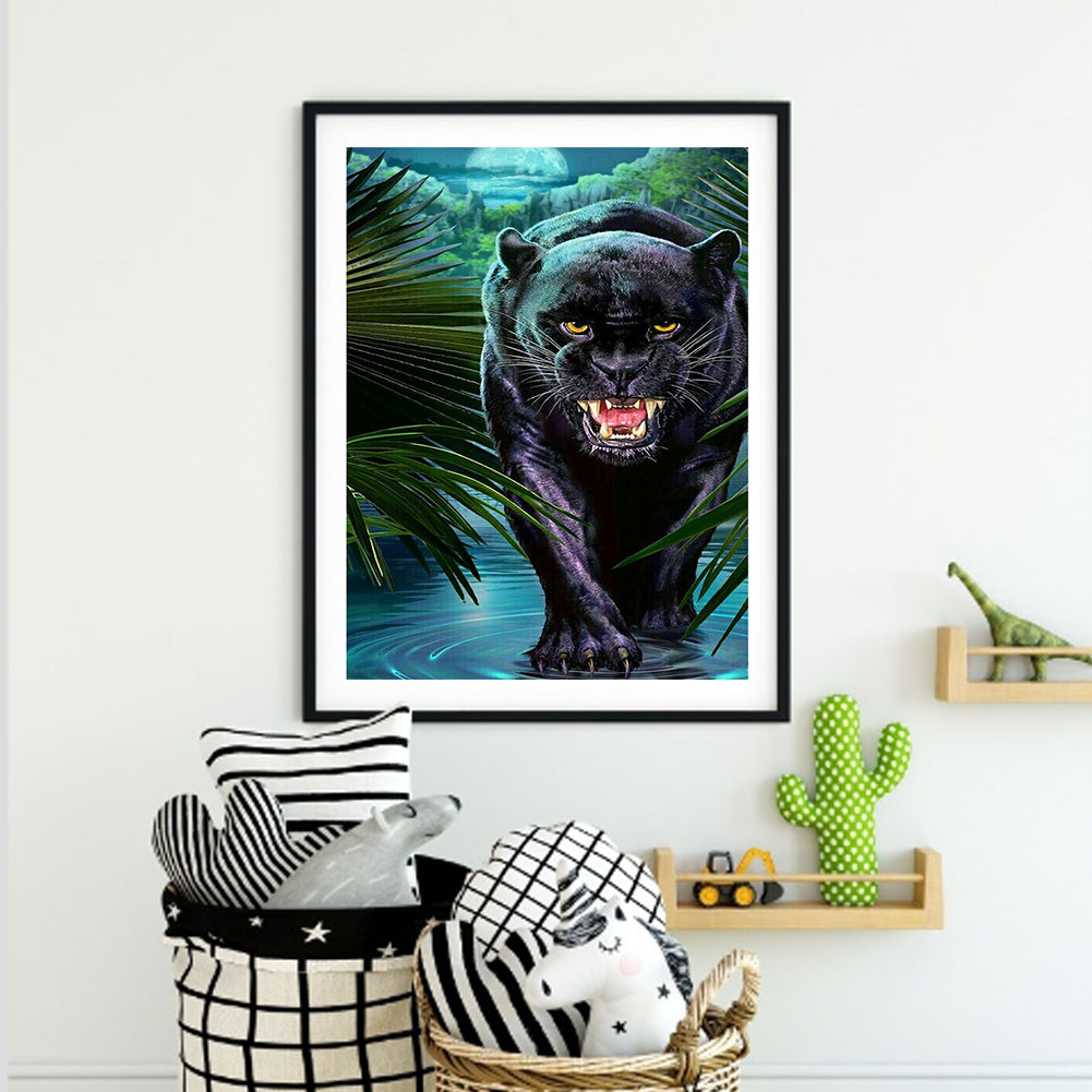 Black Panther - Full Round Drill Diamond Painting 40*60CM