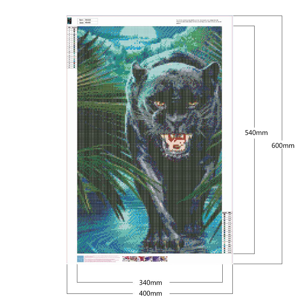 Black Panther - Full Round Drill Diamond Painting 40*60CM