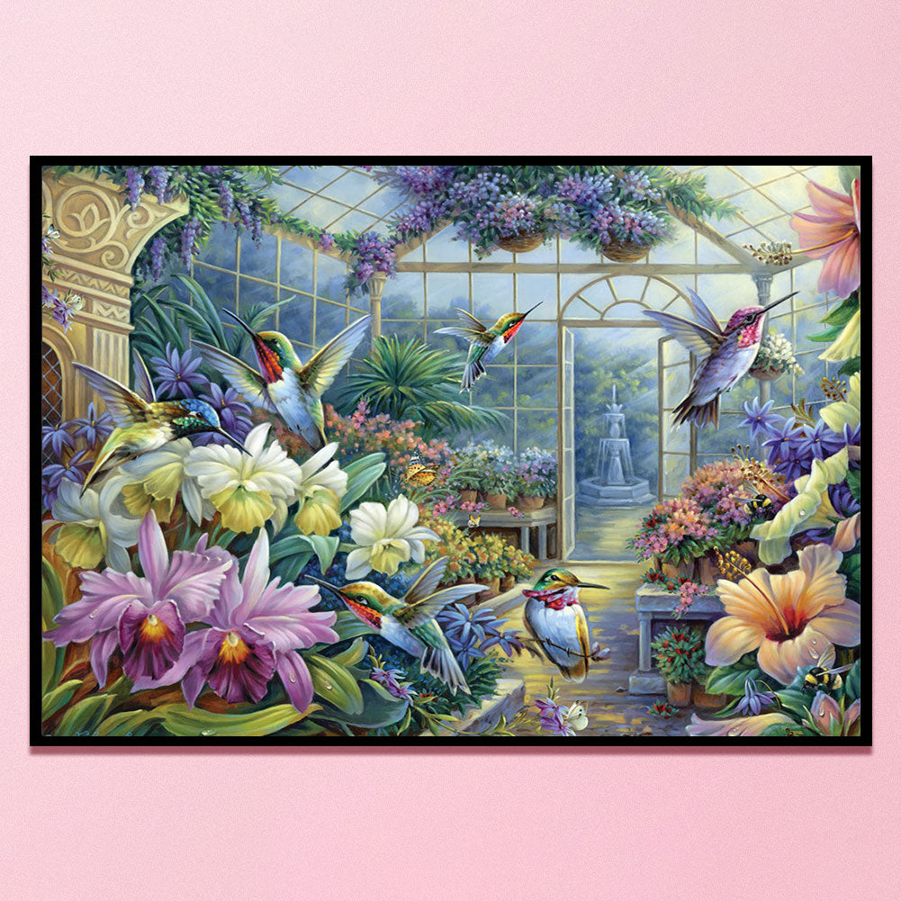 Hummingbirds And Gardens - 11CT Stamped Cross Stitch 60*45CM