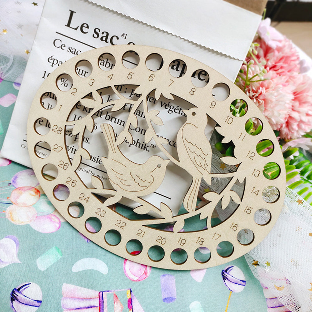 Wooden Bird Embroidery Floss Organizer Cross Stitch Thread Holder Storage