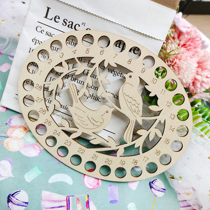 Wooden Bird Embroidery Floss Organizer Cross Stitch Thread Holder Storage
