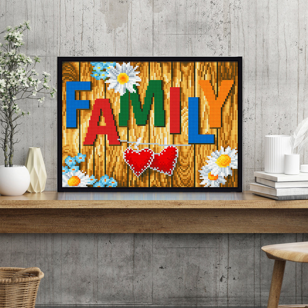 Family Calligraphy And Painting - Full Round Drill Diamond Painting 40*30CM