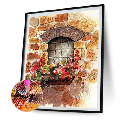 Window Sill Bouquet - Full Round Drill Diamond Painting 30*40CM