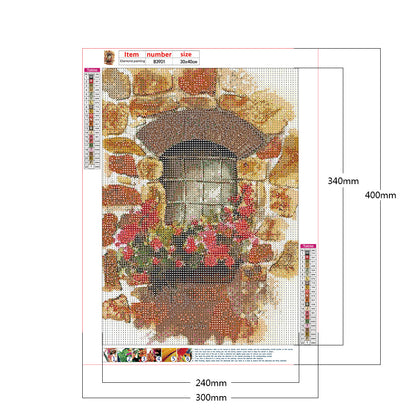 Window Sill Bouquet - Full Round Drill Diamond Painting 30*40CM