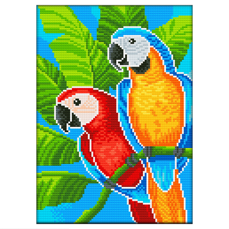 Parrot On Tree - Full Round Drill Diamond Painting 30*40CM