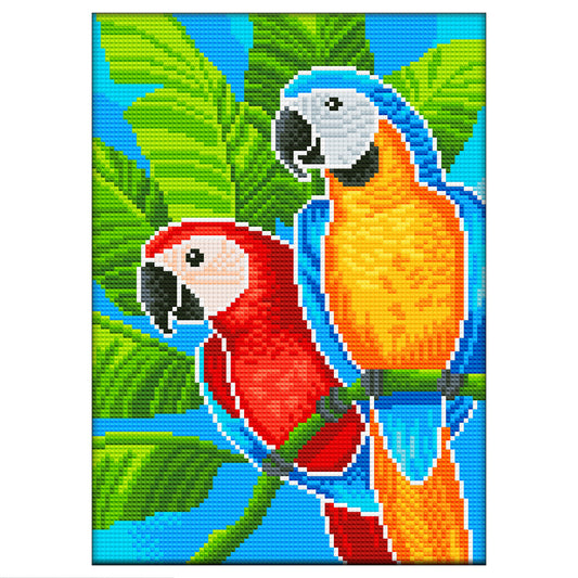 Parrot On Tree - Full Round Drill Diamond Painting 30*40CM