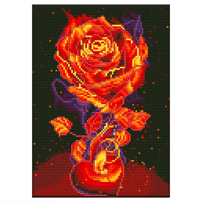 Flame Rose - Full Round Drill Diamond Painting 30*40CM