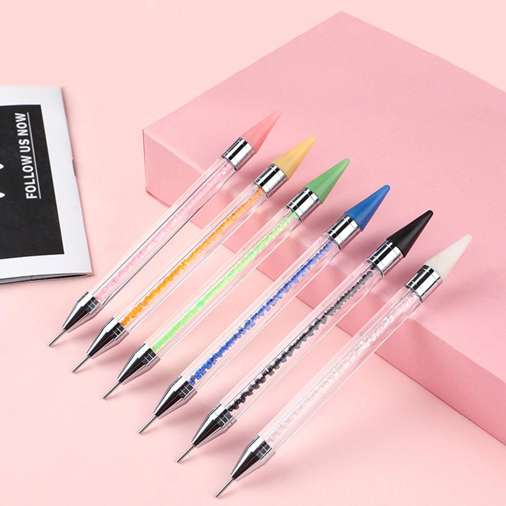 Dual Heads Dotting Wax Pen Point Drill Picker Nail Art Studs Dotter
