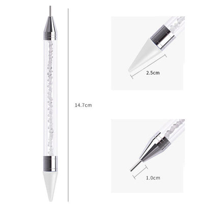 Dual Heads Dotting Wax Pen Point Drill Picker Nail Art Studs Dotter